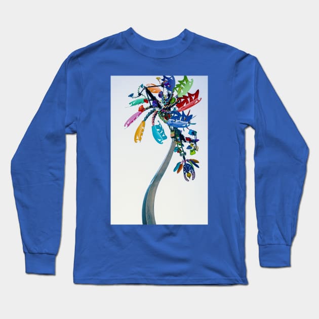 MultiColor coconut tree artistic Design Long Sleeve T-Shirt by RAJFashionArt